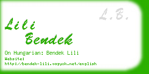 lili bendek business card